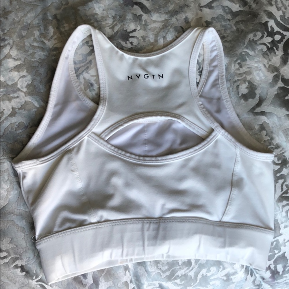 NVGTN Peep Hole White Sports Bra Crop Top Small